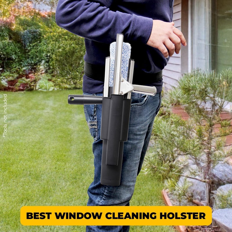 Windows101 Window Cleaning Side Bucket On a Belt Holster Holds 3 Squeegees and a Washer - Image 5